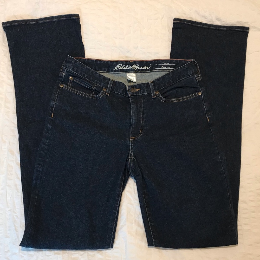 Eddie Bauer TALL Curvy Dark Rinse Bootcut Jeans
